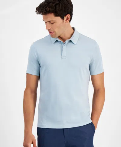 Alfani Men's Alfatech Stretch Solid Polo Shirt, Created For Macy's In Smokey Cyan