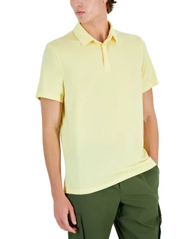 Alfani Men's Alfatech Stretch Solid Polo Shirt, Created For Macy's In Soft Sun