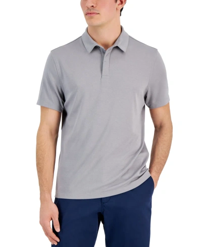 Alfani Men's Alfatech Stretch Solid Polo Shirt, Created For Macy's In Storm Gray