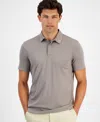 Alfani Men's Alfatech Stretch Solid Polo Shirt, Created For Macy's In Willow Wood Ash