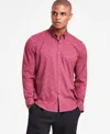 Alfani Men's Alfatech Zig-zag Shirt, Exclusively At Macy's In Berry Violet