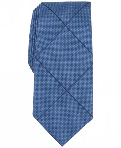 Alfani Men's Amber Grid Tie In Navy In Blue