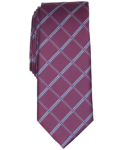 Alfani Men's Archer Plaid Tie, Macy's Exclusive In Purple