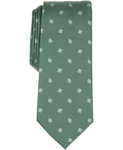 Alfani Men's Arctic Neat Printed Slim Tie, Macy's Exclusive In Green