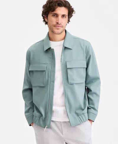 Alfani Men's Athlux Harrington Collar Full-zip Jacket, Macy's Exclusive In Blue