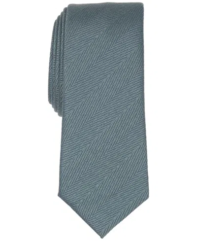 Alfani Men's Atlas Chevron Solid Slim Tie In Steel Blue