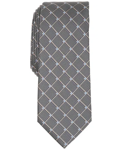 Alfani Men's Banks Geometric Pattern Slim Tie, Macy's Exclusive In Burgundy
