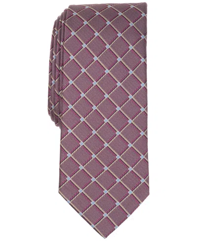 Alfani Men's Banks Geometric Pattern Slim Tie, Macy's Exclusive In Pink