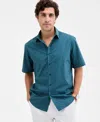 Alfani Men's Basketweave Shirt, Macy's Exclusive In Green