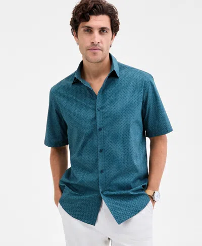 Alfani Men's Basketweave Shirt, Macy's Exclusive In Green
