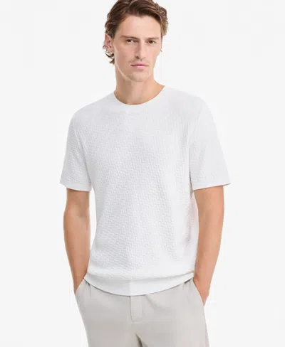 Alfani Men's Basketweave Sweater T-shirt, Macy's Exclusive In White