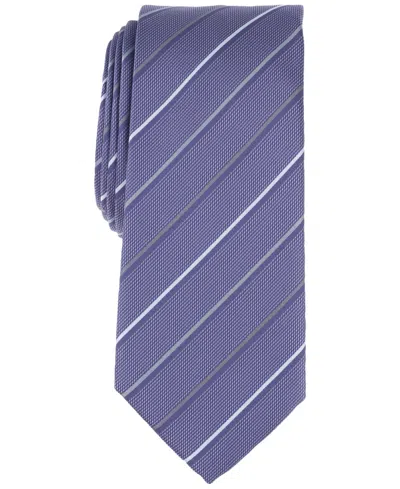 Alfani Men's Belwood Slim Stripe Tie, Created For Macy's In Lavender