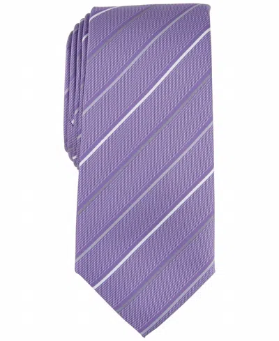 Alfani Men's Belwood Slim Stripe Tie In Lilac In Purple