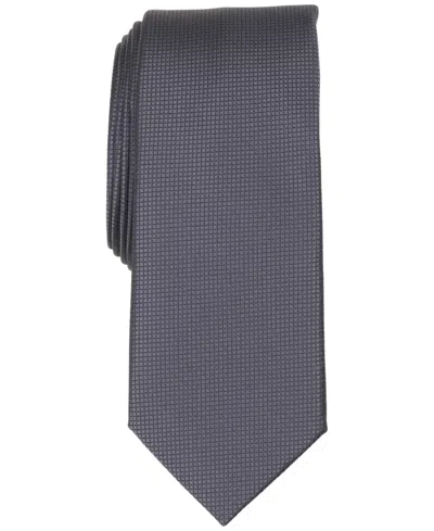 Alfani Men's Burnel Micro Check Slim Tie, Macy's Exclusive In Charcoal