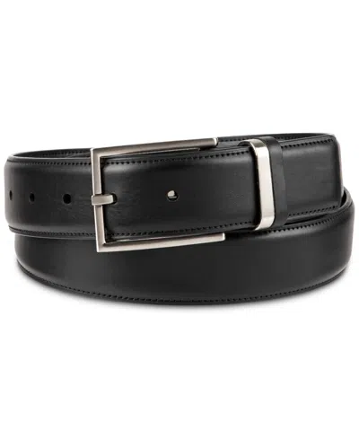 Alfani Men's Burnished Edge And Metal Loop Dress Belt, Created For Macy's In Black