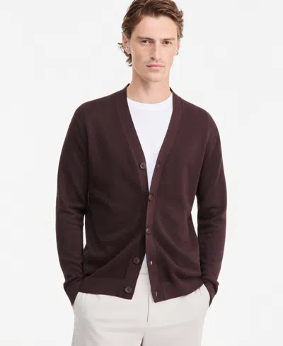 Alfani Men's Button-up Cardigan Sweater, Macy's Exclusive In Brown