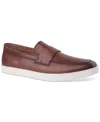 Alfani Men's Callumm Leather Slip-on Saddle Loafers, Exclusively At Macy's In Burnt Copper Leather