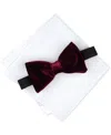 Alfani Men's Cameo Velvet Solid Bowtie, Created For Macy's In Burgundy