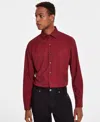 Alfani Men's Carlo Slim-fit Performance Stretch Dot-print Dress Shirt, Created For Macy's In Red Black