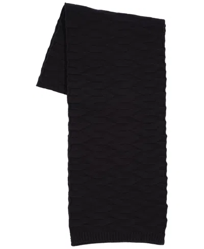 Alfani Men's Chevron Knit Ribbed-hem Scarf In Black