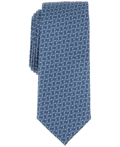 Alfani Men's Chrissie Geo-pattern Tie, Exclusively At Macy's In Denim