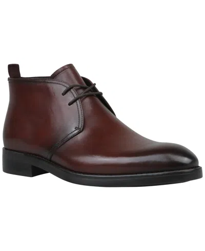 Alfani Men's Chukka Leather Boots In Burgundy