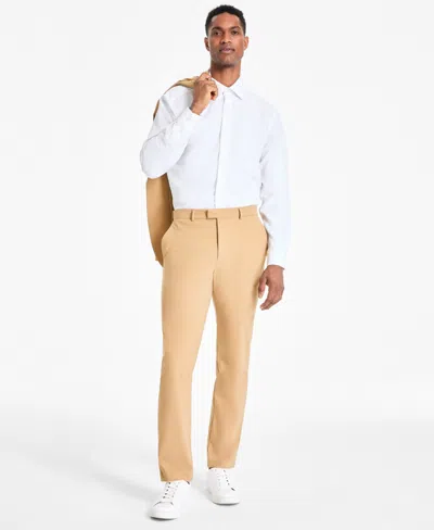 Alfani Men's Classic-fit Solid Stretch Suit Pants, Created For Macy's In Swiss Mocha
