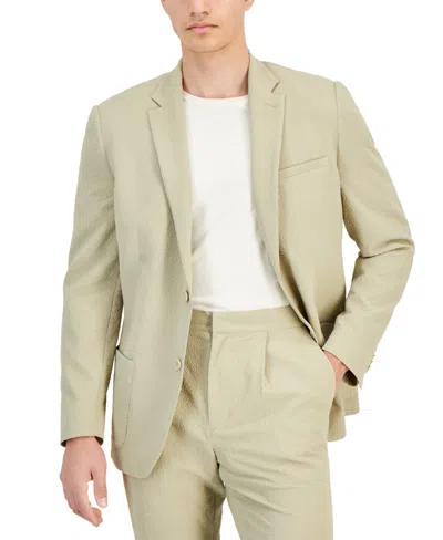 Alfani Men's Classic-fit Textured Seersucker Suit Jacket, Created For Macy's In Twill