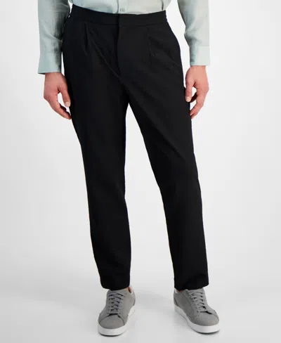 Alfani Men's Classic-fit Textured Seersucker Suit Pants, Created For Macy's In Deep Black