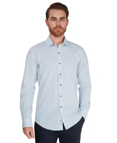Alfani Men's Collared Slim-fit Shirt, Macy's Exclusive In Blue