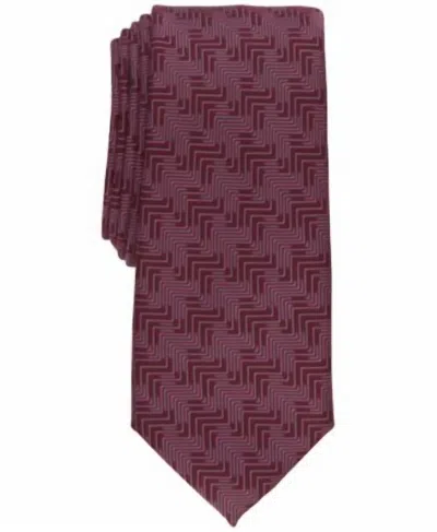 Alfani Men's Crest Geometric Tie In Red In Pink