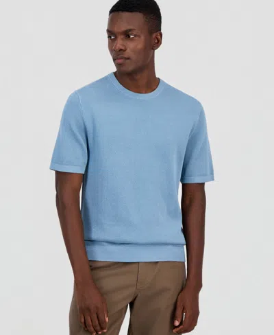 Alfani Men's Crewneck Sweater T-shirt, Macy's Exclusive In Blue