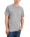 Alfani Men's Solid Supima Blend Crewneck T-shirt, Created For Macy's In Light Grey Heather