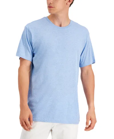Alfani Men's Crewneck T-shirt, Created For Macy's In Ocean Heather