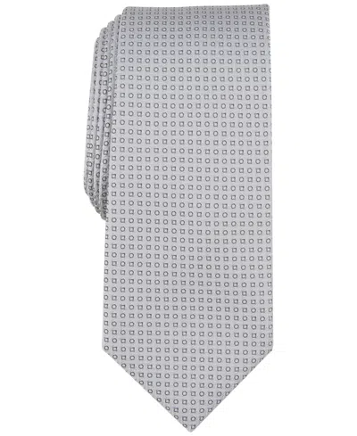 Alfani Men's Dawson Mini-geo Tie, Created For Macy's In Silver