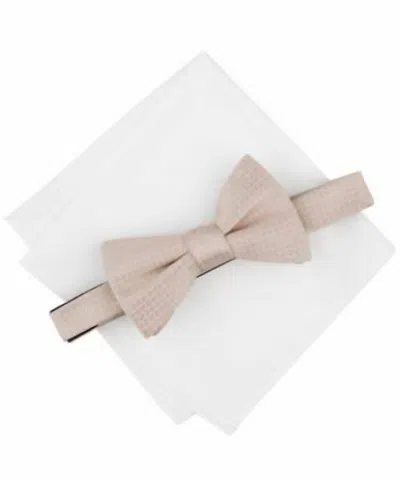 Alfani Men's Dawson Textured Bow Tie In Medium Beige In Burgundy