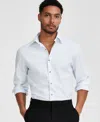 Alfani Men's Regular-fit Temperature Regulating Geo-print Dress Shirt, Created For Macy's In White