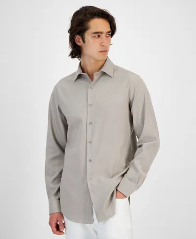 Alfani Men's Dobby Dress Shirt, Created For Macy's In Tan