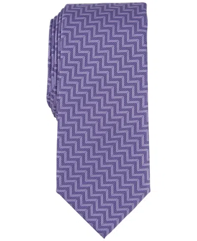 Alfani Men's Donovan Zig-zag Tie, Created For Macy's In Lilac