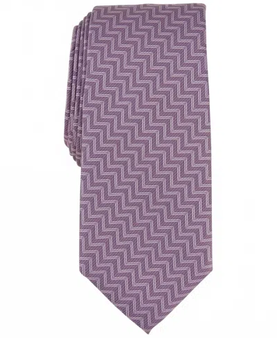 Alfani Men's Donovan Zig-zag Tie In Pink In Purple