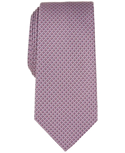 Alfani Men's Emerson Slim Geo Neat Tie, Created For Macy's In Pink