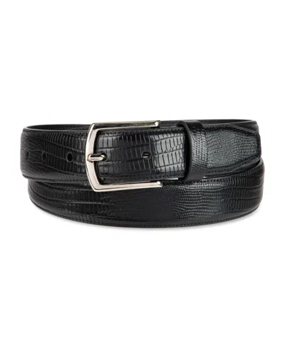 Alfani Men's Feather Edge Lizard Dress Belt In Black