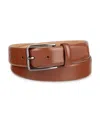Alfani Men's Modern Feather Edge Saffiano Dress Belt, Macy's Exclusive In Brown