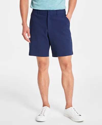 Alfani Men's Flat Front Four-pocket 8" Tech Shorts, Created For Macy's In Neo Navy