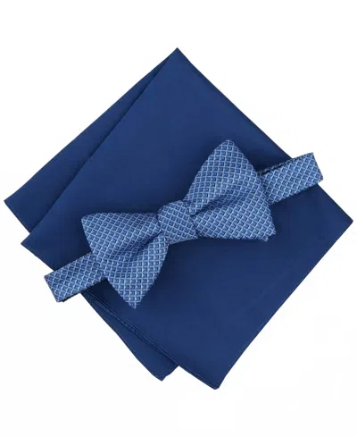 Alfani Men's Galway Mini-chevron Bow Tie In Navy In Blue
