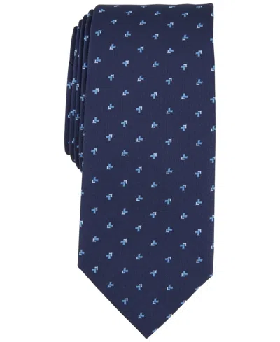 Alfani Men's Galway Slim Neat Tie In Navy In Blue