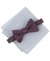 Alfani Men's Geo-pattern Bow Tie & Solid Pocket Square Set, Exclusively At Macy's