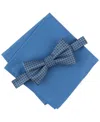 Alfani Men's Geo-pattern Bow Tie & Solid Pocket Square Set, Exclusively At Macy's