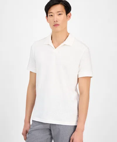Alfani Men's Geo-pattern Polo Shirt, Exclusively At Macy's In Pink