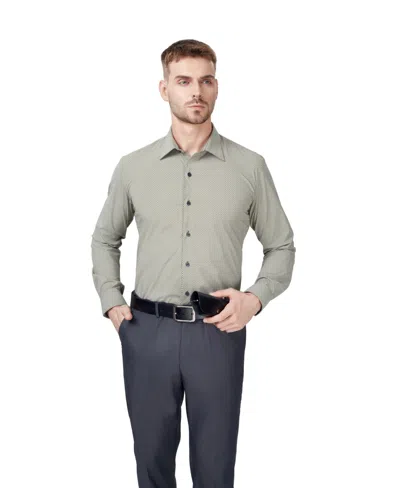 Alfani Men's Geometric Pattern Spread-collar Dress Shirt, Macy's Exclusive In Red